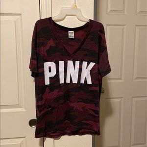 PINK V-neck  shirt